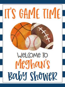 Baby Shower Game Time Welcome Sign 18x24: Baby Shower Game Time