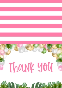 Birthday Wild One Balloon Garland Pink Thank You: Birthday Wild One Balloon Garland Pink