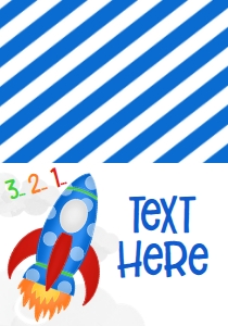 Birthday Rocket Blast Off Blue Food Tent: Birthday Rocket Blast Off Blue