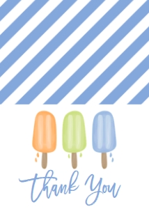 Birthday Popsicle Blue I+O Thank You: Birthday Popsicle Blue I+O