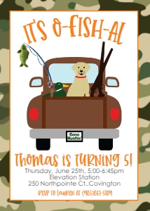 Birthday Fishing Hunting Truck Invite: Birthday Fishing Hunting Truck Invite