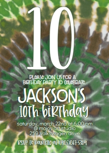 Birthday Tie Dye Number Camo: Birthday Tie Dye Number Camo