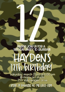 Birthday Number Camo: Birthday Number Camo