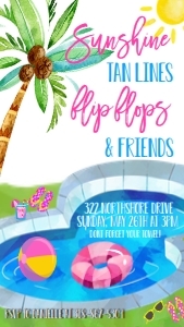 Pool Party Sunshine and Tan Lines Adult Text Invite: Adult Pool Party Sunshine and Tan Lines