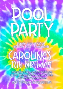Birthday Tie Dye Pool Party: Birthday Tie Dye Pool Party