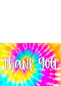 Birthday Tie Dye Party Thank You: Birthday Tie Dye Party