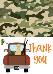 Birthday Fishing Hunting Truck Thank You: Birthday Fishing Hunting Truck Invite