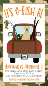 Birthday Fishing Hunting Truck Text Invite: Birthday Fishing Hunting Truck Invite