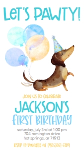 Birthday Puppy Pawty Text Invite: Birthday Puppy Pawty