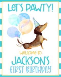 Birthday Puppy Pawty Welcome Sign: Birthday Puppy Pawty