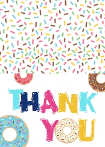Birthday Donut Dunk Splash Bright Thank You: Birthday Donut Dunk Splash bright