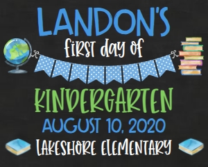 School First Day Of Chalkboard Blue Green 10x8: School First Day Of Chalkboard Blue Green 14x11