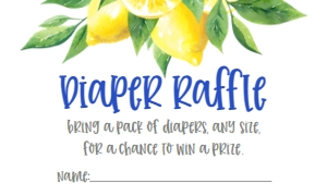 Baby Shower Lemons Blue Top Diaper Raffle: Baby Shower Lemons Blue Top