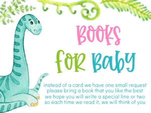 Baby Shower Dinos Book Card: Baby Shower Dinos
