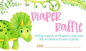 Baby Shower Dinos Diaper Raffle: Baby Shower Dinos