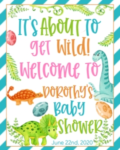 Baby Shower Dinos Welcome Sign: Baby Shower Dinos