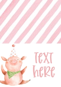 Birthday Piggy Pink Food Tent: Birthday Piggy Pink 7x5