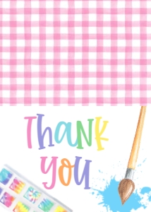 Birthday Art Party Tie Dye Thank You: Birthday Art Party Tie Dye