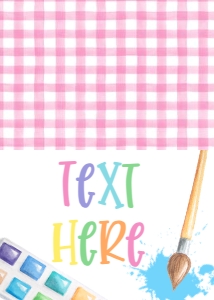 Birthday Art Party Pink Gingham Food Tent: Birthday Art Party Pink Gingham