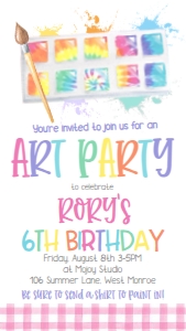 Birthday Art Party Tie Dye Text Invite: Birthday Art Party Tie Dye