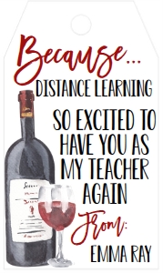 Teacher Back to School Wine Favor Tag: Teacher Back to School Wine Favor Tag