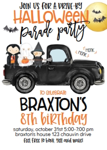 Halloween Birthday Drive-By Truck: Halloween Birthday Drive-By Truck