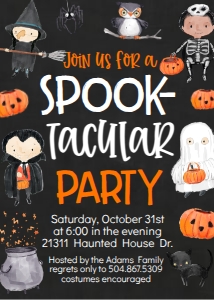 Halloween Kids Costume Invitation: Halloween Kids Costume Invitation