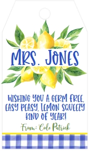 Back to School Lemons Blue Favor Tag: Back to School Lemons Blue Favor Tag