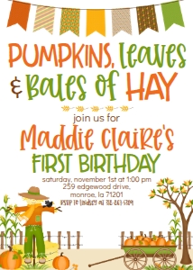 Fall Birthday Pumpkins Banner: Fall Birthday Pumpkins Banner