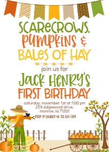 Fall Birthday Scarecrows Banner: Fall Birthday Scarecrows Banner