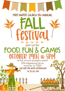 Fall Festival Scarecrows Banner: Fall Festival Scarecrows Banner