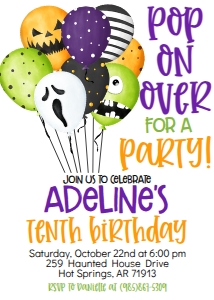Halloween Birthday Pop on Over Balloons: Halloween Birthday Pop on Over Balloons