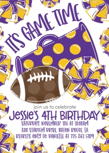 Birthday Football Game Time Purple Gold: Birthday Football Game Time Set