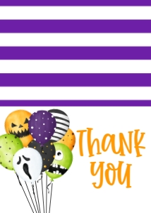 Halloween Birthday Pop on Over Balloons Thank You: Halloween Birthday Pop on Over Balloons