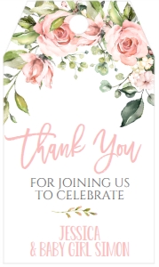 Baby Shower Pink Blush Floral Ring Favor Tag: Baby Shower Pink Blush Floral Ring Invitation