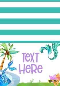 Birthday Waterslide Mermaid Party Food Tent: Birthday Mermaid Pool Party