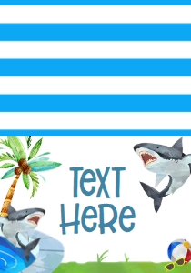 Birthday Waterslide Party Shark Food Tent: Birthday Waterslide Party Shark