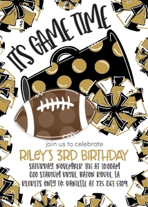 Birthday Football Game Time Black Gold: Birthday Football Game Time Set