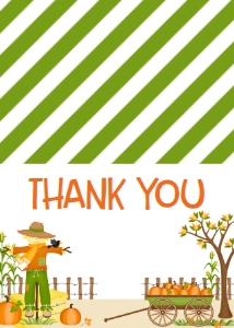 Fall Birthday Scarecrows Banner Thank You: Fall Birthday Pumpkins Banner