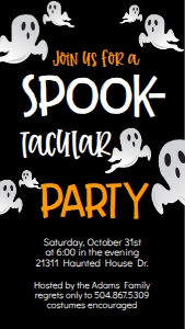 Halloween Ghost Text Invite: Halloween Ghost Invitation