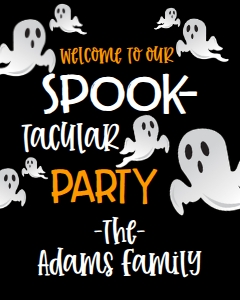 Halloween Ghost Welcome Sign 8x10: Halloween Ghost Invitation