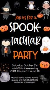 Halloween Kids Costume Text Invite: Halloween Kids Costume Invitation