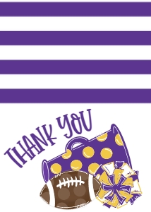 Birthday Football Game Time Purple Gold Thank You: Birthday Football Game Time Set