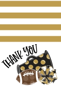 Birthday Football Game Time Black Gold Thank You: Birthday Football Game Time Set