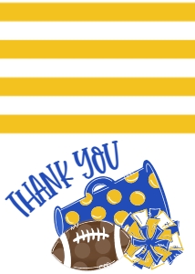 Birthday Football Game Time Blue Gold Thank You: Birthday Football Game Time Set