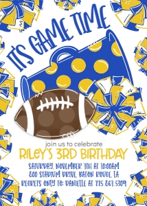 Birthday Football Game Time Blue Gold: Birthday Football Game Time Set
