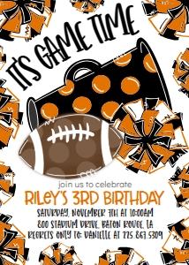 Birthday Football Game Time Black Orange: Birthday Football Game Time Set