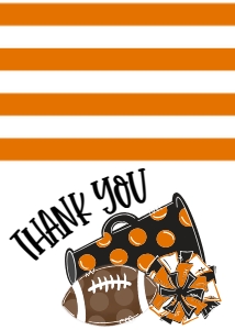 Birthday Football Game Time Black Orange Thank You: Birthday Football Game Time Set
