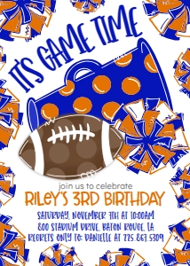 Birthday Football Game Time Blue Orange: Birthday Football Game Time Set