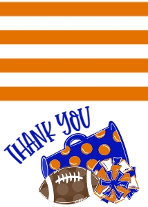Birthday Football Game Time Blue Orange Thank You: Birthday Football Game Time Set